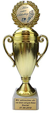 RaRu Großer Pokal zur Einschulung mit Ihrem Wunschtext graviert