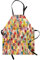 ABAKUHAUS Bunt Kochschürze, Motley Retro Mosaic, Unisex-Küchenlätzchen mit verstellbarem Hals für Kochen Gartenarbeit, 67 cm x 80cm, Grün Mehrfarbig