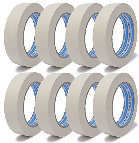 gws 8 Rollen Maler-Kreppband zum Abkleben, Abdecken, für präzises abkleben bei Malerarbeiten 25 mm x 50 m