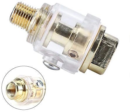 Oiler Lubricator Inline Oiler Mini Brass Automatic Oiler for Air Compressor Pipe Tool (1/4 BSP)