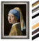 Bild mit Rahmen - Jan Vermeer Das Mädchen mit dem Perlenohrgehänge 40x50 cm - Gerahmtes Leinwandbild Alte Meister - Antiker Rahmen Silber Barock, Klassisch