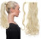 Pferdeschwanz Extensions Ponytail Clip in Extensions wie Echthaar Zopf Kunsthaare Haarverlängerung Haarteil 43cm Gewellt Gebleichtes Blond