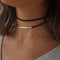 Handcess Punk geschichtet Halskette Silber Bar Choker Black Velvet Halsketten Kette für Frauen und Mädchen