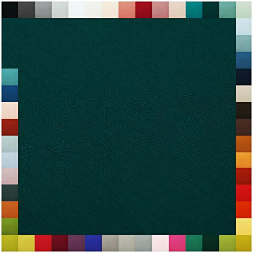 Bündchenstoff als Meterware Schlauchware 70cm breit 95% Baumwolle, 5% Elasthan über 50 Farben Auswahl Jersey (013 | dunkelgrün, Länge: 0,5m)
