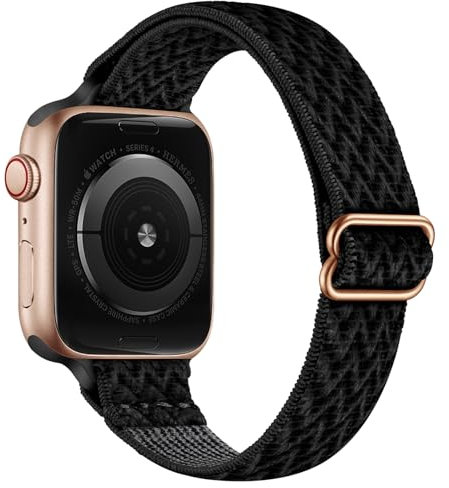 SICCIDEN Correas elásticas delgadas compatibles con Apple Watch Band de 1.654 pulgadas, 1.614 pulgadas, 1.575 pulgadas, 1.496 pulgadas, correa delgada de nailon para iWatch SE 3/2/1 Series 11 10 9 8 7