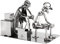 BRUBAKER Schraubenmännchen Tätowierer - Handarbeit Eisenfigur Metallmännchen - Metallfigur Geschenkidee für Tätowierte und Tattoo Fans - Tattoo Geschenk