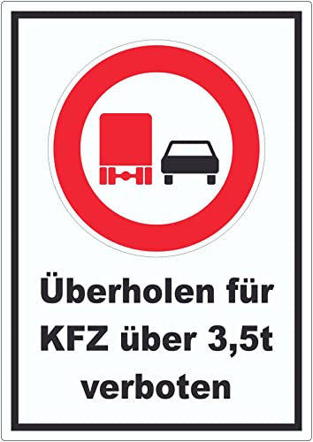 Überholverbot KFZ über 3,5t Aufkleber A9 (37x52mm)