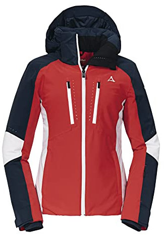 Schöffel Damen Ski Jacket Naladas L, wind- und wasserdichte Skijacke mit Body Mapping Technologie, atmungsaktive Outdoorjacke mit Unterarmbelüftung und Schneefang, toreador, 42