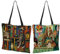 crazy bean 2 StüCk Stoffbeutel Bedruckt,Wiederverwendbare Einkaufstasche Katzenmuster-Design Leinen Tasche Hohe KapazitäT Perfekt Als Einkaufstasche 43x43cm(B)
