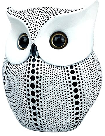 ODIWEN Eule Dekoration Figur Statue Kreatives Geschenk, Eulen Kunstharz, Garten Ornament, für den Hausgarten Statuen, Dekofigur Eule Gartendeko, Eulen Statue für Wohnkultur Akzente