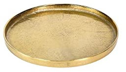SWEET HOME Vassoio Tondo in Alluminio anodizzato Color Oro cod.VR00780AU cm 2h diam.25 by Varotto & Co.