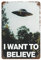 Lsjuee I Want to Believe UFO Retro Metallschild Vintage Great Aluminium Blechschild Wanddekoration 11,8 x7,9