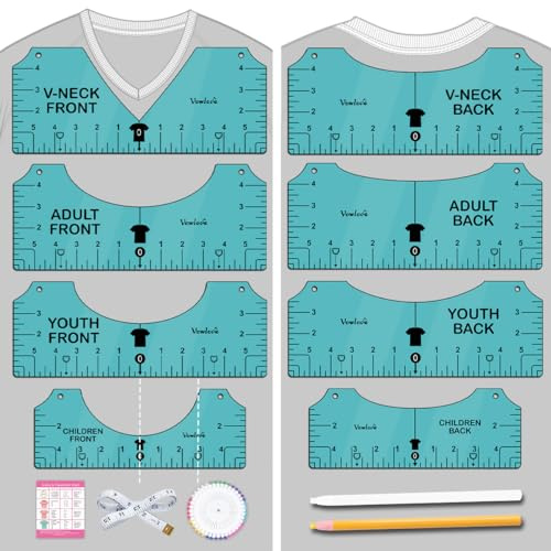 Vowlove T-Shirt Ruler for Front Back Design Alignment and Placement