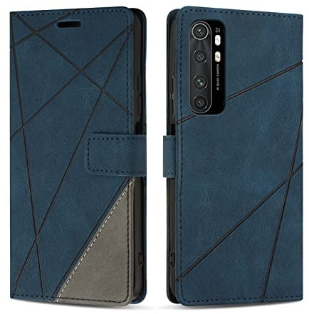 SONWO Hülle für Xiaomi MI Note 10 Lite, Premium PU Leder Handyhülle Flip Case Wallet Silikon Schutzhülle Klapphülle für Xiaomi MI Note 10 Lite, Blau