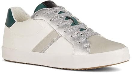 Geox D Blomiee C, Zapatillas Mujer, Optic White Dk Green, 39 EU