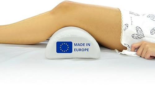 Fushia Medical Care Almohada Ortopédica para Piernas Cansadas, Rodillas, Lumbar y Cuello, Cojín Media Luna de Espuma, Almohada para Circulación y Descanso, Funda Lavable