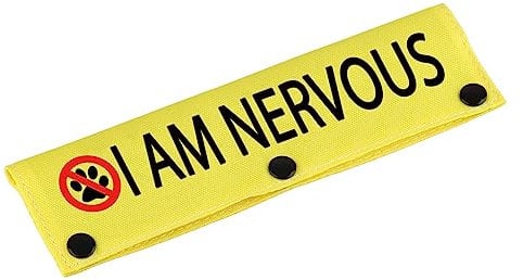 Funny Dog Leash Sleeve I am Nervous Dog Leash Wrap Sleeve Pet Birthday Gift (I am Nervous-YE Sleeve)