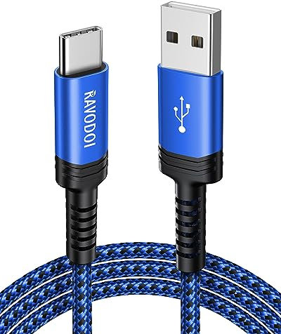 Cable USB C 3M,Câble USB Type C Charge Rapide QC 3.0 Nylon Tressé Cable Chargeur USB C pour Samsung Galaxy S20 S21 S22 S23 Plus Ultra S10 S10E S9 S8+, A21 A21s A20e A41 A51 A71,Note 20 10,PS5,Switch
