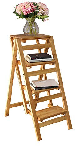 Trittleitern, zusammenklappbare Leiterhocker, Treppen, Massivholz-Innenregale, Küchenpedal, Installation vermeiden, 2/3/4 Stufen (Holzfarbe)