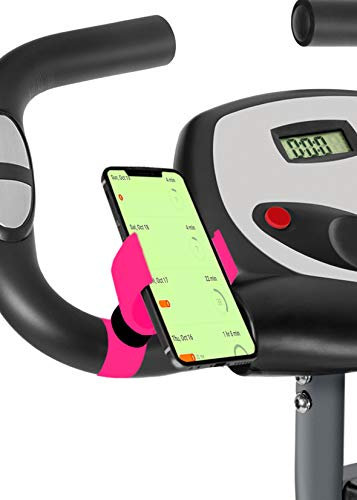 Turnaroundtech Support Telephone Velo Appartement Home Trainer Tapis de Course valable pour Les Smartphones jusqu'a 7,5 d'ecran Porte Telephone Velo d'appartement Fuchsia