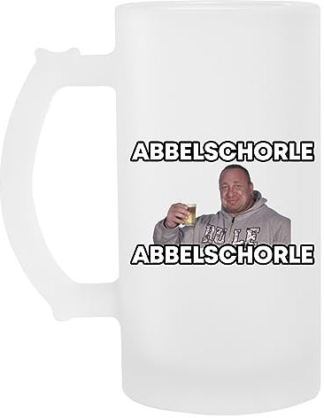 Suzetee Markus Rühl Meme Apfelschorle Transparentes Bierglas Mit Henkel Trinkbecher