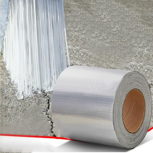 Selbstklebend Butyl-Klebeband,Wasserdichtes Klebeband,Reparaturband,UV-Schutz Aluminiumfolie Tape Dickes Dichtband,für Rohr/Metall/Wohnmobil/Dachleck/Fensterdichtung (5cm x 5m)