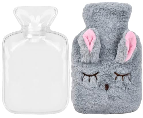 Wisebom Wärmflasche mit Bezug, Premium Wärmflaschen, Wärmeflasche mit Kuschelweichem, Wärmflasche mit Weichem Bezug, Mini Handwärmer für Erwachsene & Kinder (Burgund)