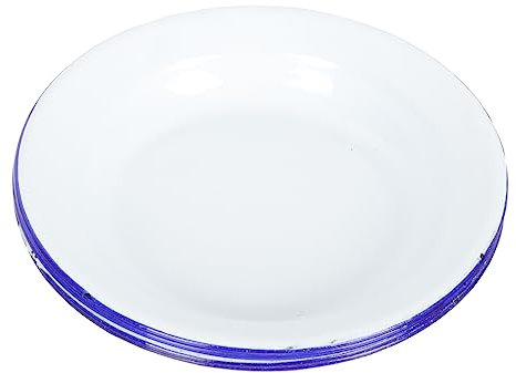 Cabilock Set De 4 Platos Esmaltados Vintage De 14cm Platos Para Cocinar Al Vapor Frutas y Aperitivos Acero Esmaltado De Diseño Retro Para Casa y Picnic