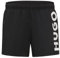 HUGO Herren ABAS Schnell trocknende Badeshorts mit vertikalem Logo-Print Schwarz001 S