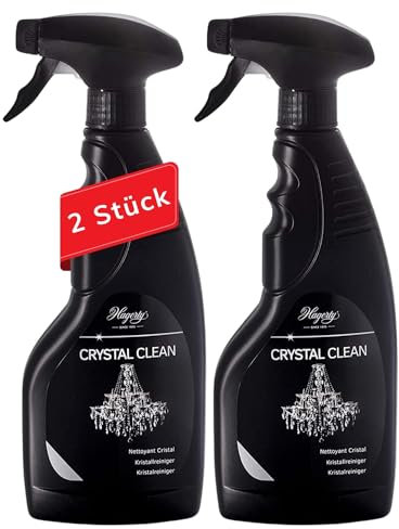 Hagerty Set 2x Crystal Clean Kristallreiniger Spray je 500 ml I Effektives Kronleuchter Reinigungsmittel I Reinigungs-Spray zur mühelosen Reinigung und Pflege von Leuchtern aus Kristall Glas & Metall