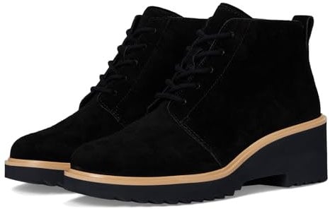TOMS Maude con Cordones, Botas de Moda Mujer, Gamuza Negra, 42 EU