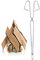 MeRcri Fireplace Tongs, Fireside Firepit Pizza Oven Tong, Heavy Duty Cast Iron Log Coal Tongs, Indoor Fire Outdoor Fire Coal Poker Coal Tong, Log Burner Log Tongues (Color : 38x10cm)
