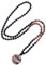 COAI Malakette 108 Mala Halskette mit handgeknüpften Natürlichen Edelstein Onyx und Rhodonit Perlenkette und Rhodonit Ping'an Kou-Anhänger Halskette für Herren Damen