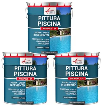 Beton-Poolfarbe - ARCAPOOL Basaltgrau - RAL 7012-3 x 10 L
