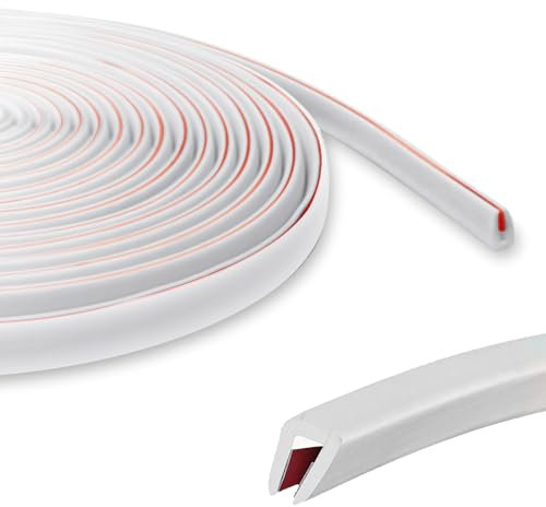 Kantenschutz für Bleche, U förmiger Kantenschutz Gummi, Autotür Kantenschutz, 3M/6M, schwarz/weiß, Kantenschutzprofil für Autotüren, Luken, Tischecken oder dünne Gegenstände (Weiß, 1.5MM/3M)