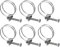 sourcing map 6Pcs Double Wire Hose Clamp, 40-45mm Adjustable Stainless Steel Wire Hose Clips with M6 Bolt for Dust Collection Hose, Pump Hose Pipe