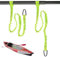 xiaoxianxian 2 Piezas Correa de Paleta para Kayak,1.5 m Estirable Correas de Remo Cuerda de Seguridad con Mosquetón para Canoa,Barco, Kayak (Verde)