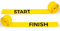 METIS Start & Finish Lines | Set of 4 High Visibility Yellow PVC Race Markers - Ideal for Indoor & Outdoor Sporting Events