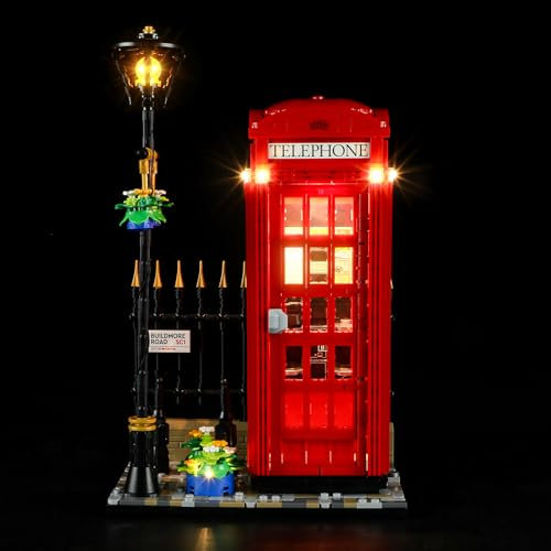 YEABRICKS LED Licht für Lego-21347 Ideas Rote Londoner Telefonzelle Bausteine Modell (Lego Set Nicht enthalten)