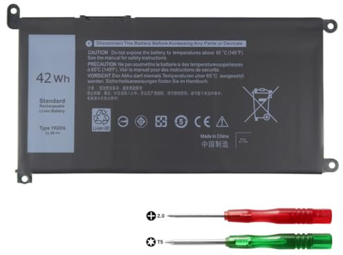 42Wh YRDD6 1VX1H Batterie pour Dell Inspiron 3583 3593 3501 5584 5593 3793 5482 5485 3582 3584 5582 5594 5598 5585 5590 3493 5493 5481 5493 7586 5491 2-in-1 Vostro 5490 5590 3491 Latitude 3310