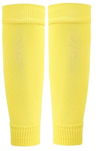 Wzxhew # Football Leg Sleeves Calf Compression Sleeve For Youth Adult Soccer Grip Socks For Men Boys (Yellow, A)