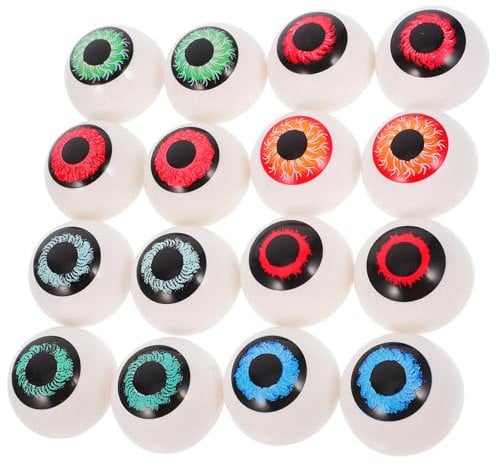 Alipis Halloween Eyeballs, Creepy Horror Eye Bouncy Balls, DIY Eyeball Toys for Halloween Party Bag Fillers Party Decoration, 16PCS