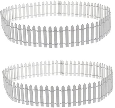 POPETPOP 2 Pièces Mini Clôture en Bois Mini-Plantes Succulentes Clôture en Treillis Palissade Paysagère Mini Clôture De Jardin Bordures De Plantes Bordure De Pelouse Grille Décor Blanche