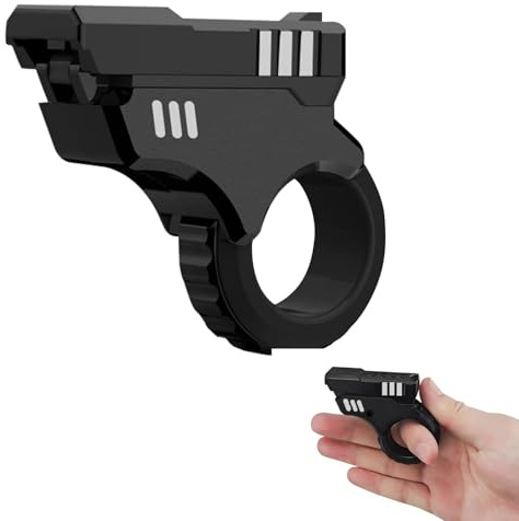 Noaya 3D Printed Zoom Gun Fidget Slider Toy - Stress Relief and Anxiety Pressure Relieving Gadget for Adults - Portable Fun Finger Toy, Silver