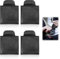 Clips de Ceinture de Sécurité en Cuir PU Premium pour Confort Automobile, Lot de 4 Ajusteurs Universels pour Sangle Épaule et Cou, Noir