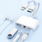 3-in-2 USB C + Lighting to 3.5mm Jack Headphone Adapter,60W Charger + USB Port + 3.5mm Aux Audio Earphones Splitter Headphone Adapter,USB OTG Adapter Type-C Headphone Splitter for iPhone/iPad/Samsung