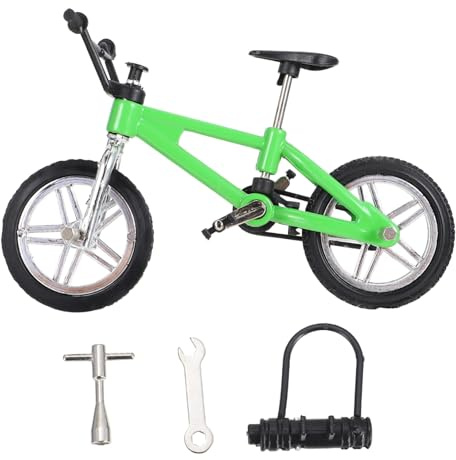 BESTonZON Finger Fahrrad Miniatur Satz aus Aluminiumlegierung und Kunststoff Langlebiges Desktop Spielzeug für Kinder und Erwachsene Stressabbau und Schreibtischdekoration