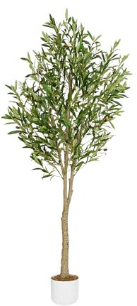 mcc direct Artificial Olive Tree, 160cm Tall Large Decorative Artificial Plant with Plastic Planter and Artificial Moss for House Bedroom Office Garden Store Decoration