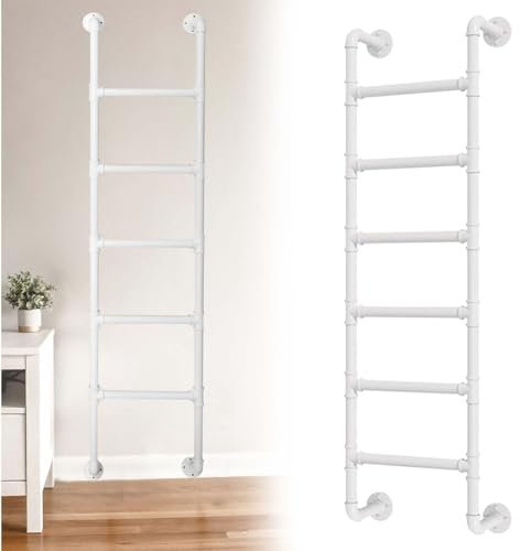 AYVADA Heavy Duty Emergency Egress Ladder for Window Well, Height Entrance Climbing Ladders Wall Mounted Metal Step Ladder for Attic Loft Bunk Bed RV Roof Home Office, 330LBS Load(300cm/118in)