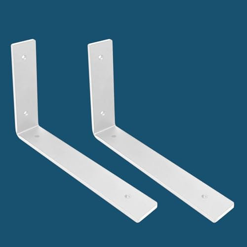 MLOQI 2 stück Regalhalterung, Regalwinkel Schwerlast, Regalhalter Metall, Schwerlastwinkel Wandhalterung Winkel Regal, 0,5 cm Dick Regalträger, Tragkraft 50 KG (Weiß 30 cm)